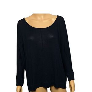 Twenty‎ Montreal Classic Blue Long Sleeve Scoop Neck Lightweight Casual Top Sz S